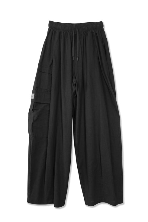【RESTOCK】LINEN WIDE CARGO PANTS -BLACK- *Last1